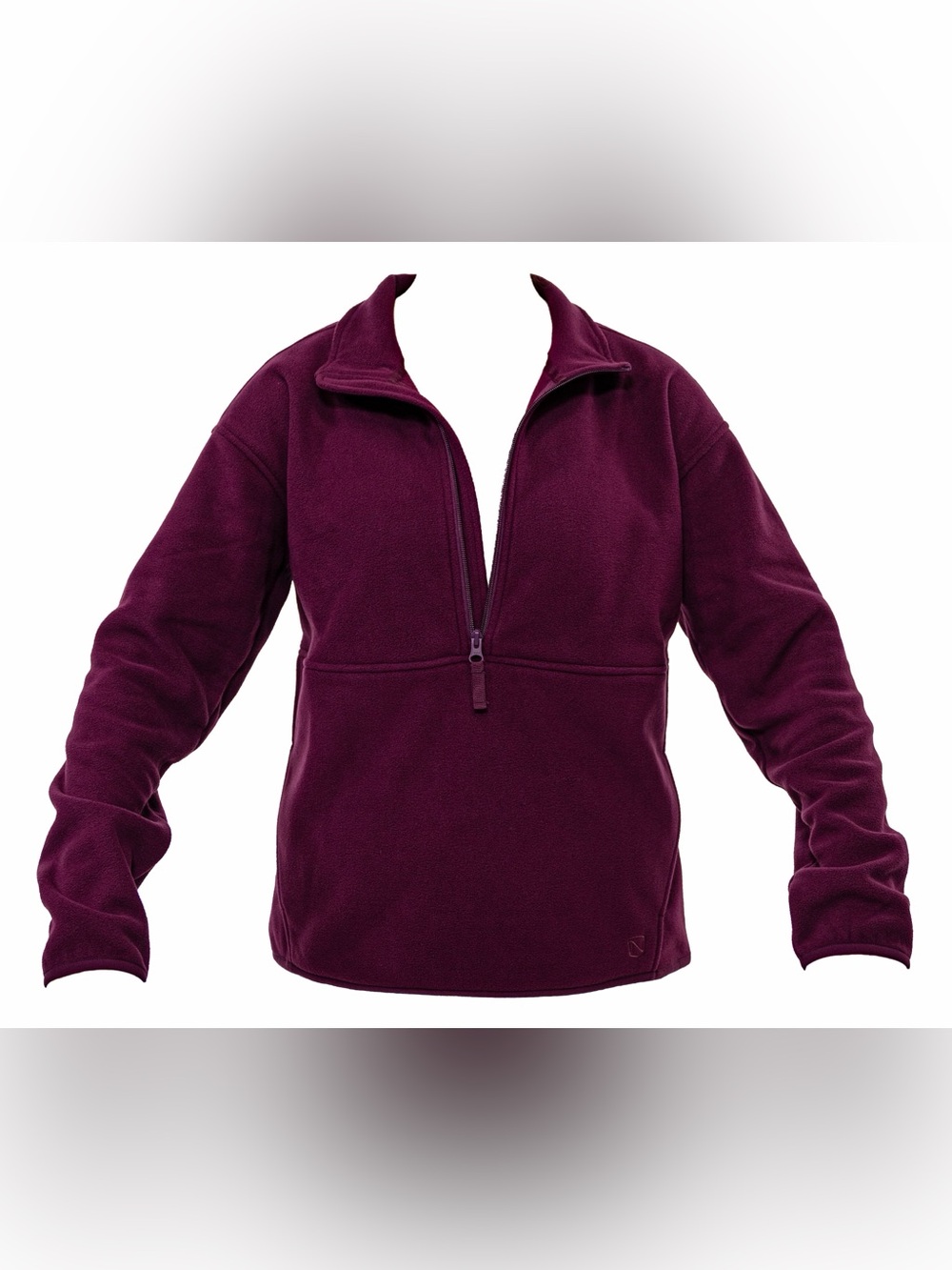 Plum Quarter-Zip Fleece Pullover